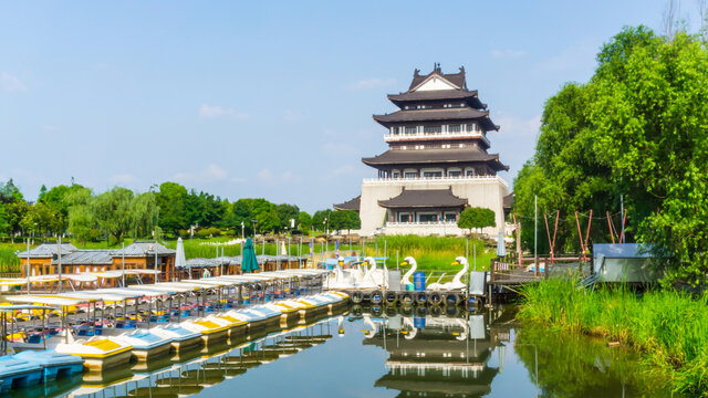 九华湖公园风景