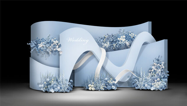 极简蓝色婚礼设计效果图
