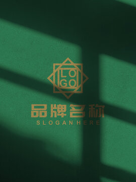 墨绿烫金logo效果样机