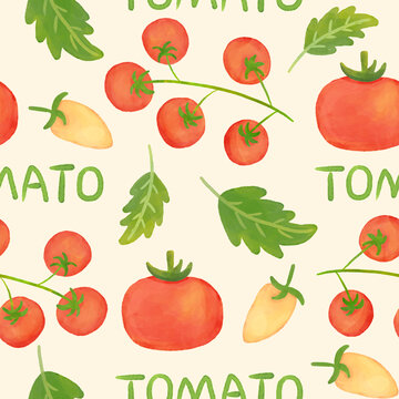 番茄四方连续图案