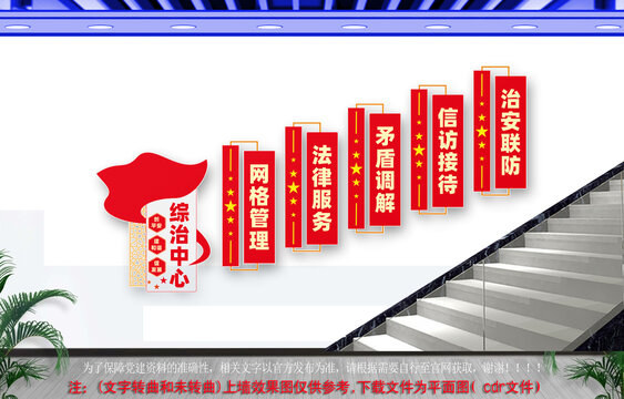 综治中心楼梯文化墙