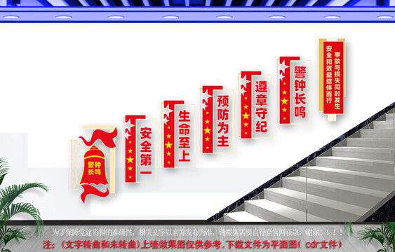 安全生产楼梯标语文化墙