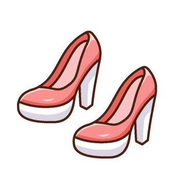 粉红高跟鞋矢量插画