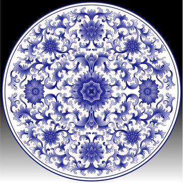 青花缠枝莲纹