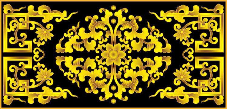 金色花纹吉祥花纹