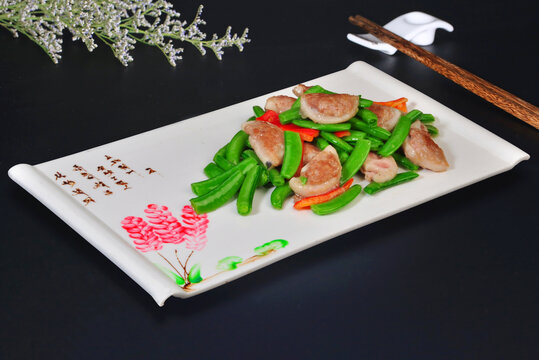 甜豆炒藕夹