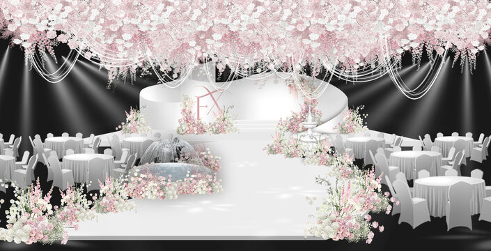 粉白梦幻花园婚礼