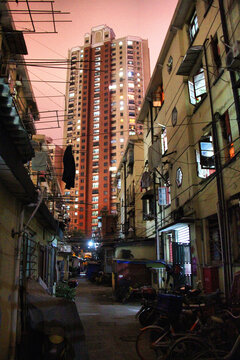 上海老弄堂夜景