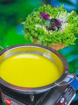 鸡汤野菜