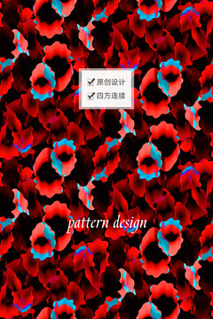 红色印花图案