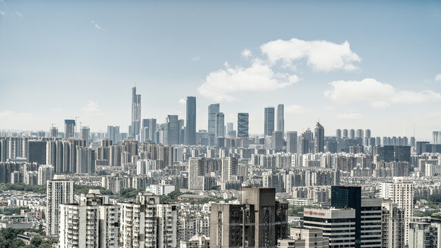 航拍南京现代建筑特写