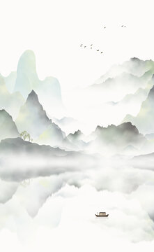 禅意水墨山水