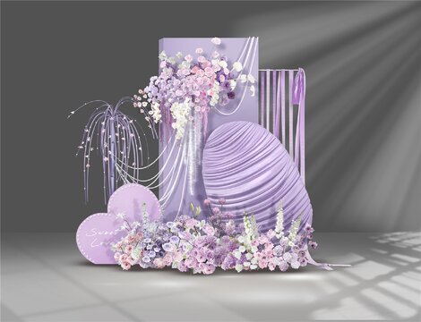 小预算紫色婚房布置设计效果图
