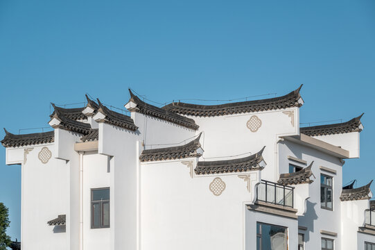 江西赣派建筑古城民居航拍风光