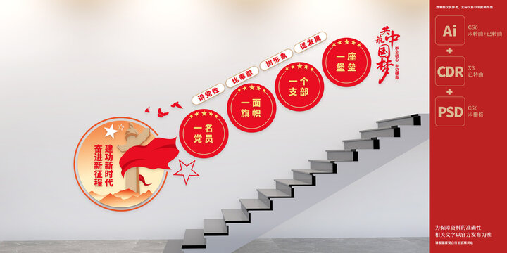 党支部楼梯文化墙
