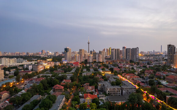 天津五大道旅游景区城市建筑风光
