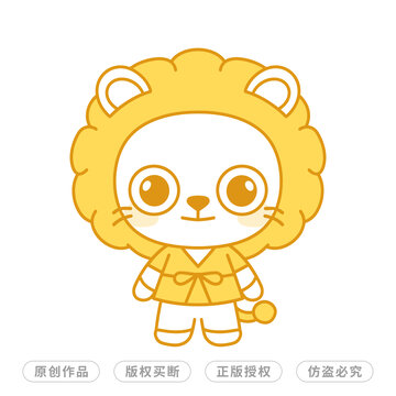 卡通狮子形象logo