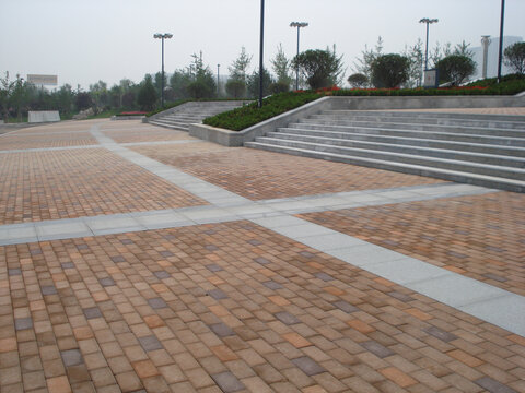 透水砖路