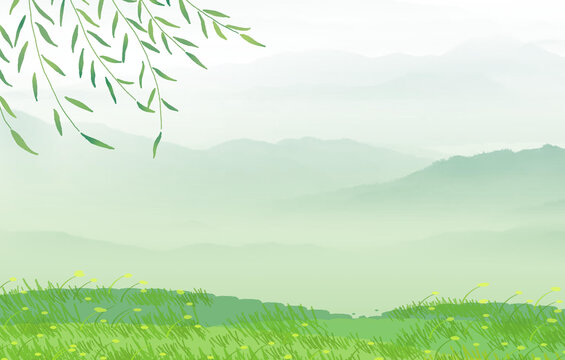 清新绿色风景底图