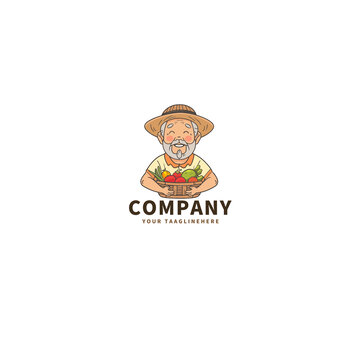 简约线稿风农产品logo