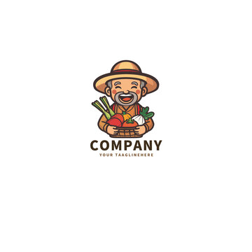 可爱老农水果店logo