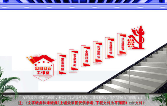 校园法官工作室楼梯文化墙