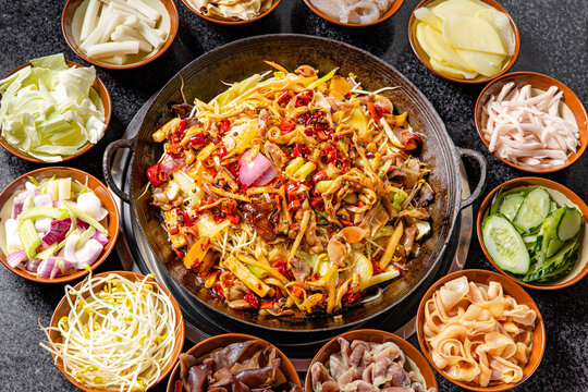干锅香辣鸡杂