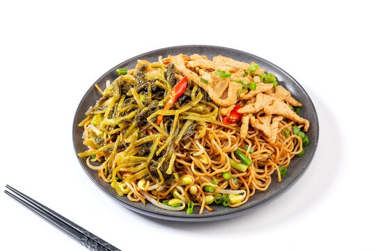 雪菜肉丝炒面
