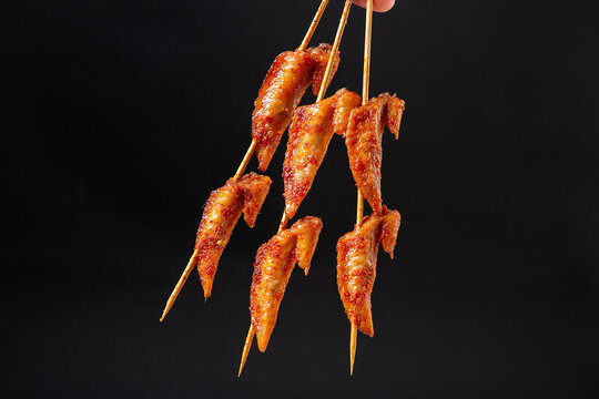 香辣烤鸡尖串