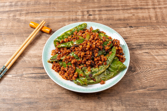肉末虎皮青椒