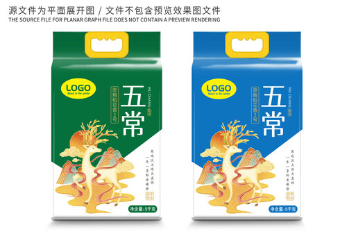 大米包装国潮插画