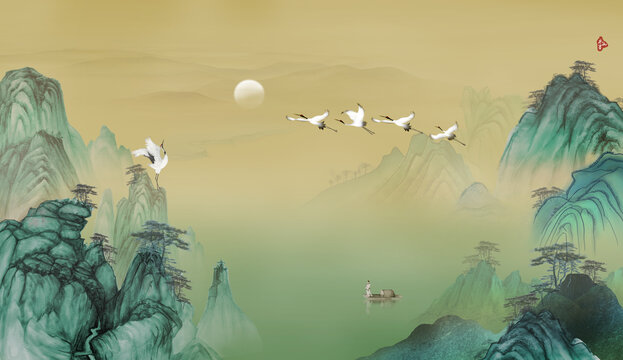 国画山水图