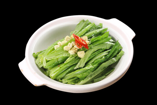 砂锅油麦菜