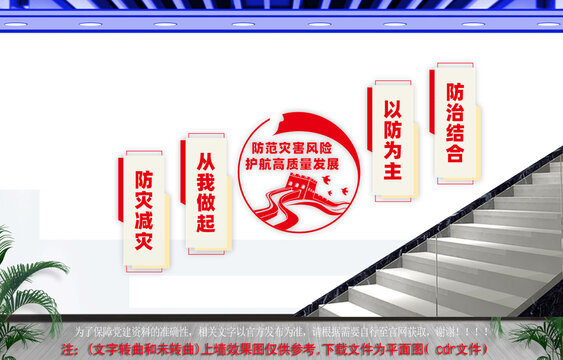 楼道防范灾害风险文化墙