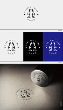 线条青蛙标识餐饮标识logo