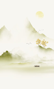 极简禅意新中式山水