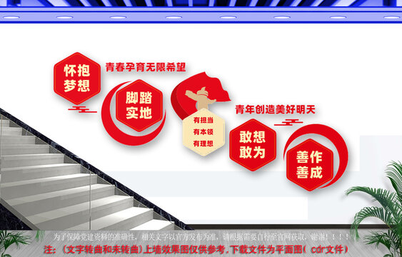 青年楼梯文化墙