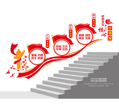 价值观楼梯文化墙