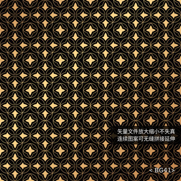 四方连续无缝背景图案矢量