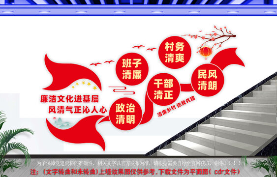 廉洁文化进基层楼道文化墙