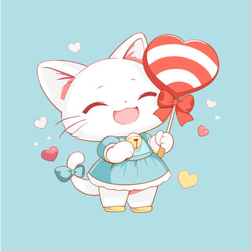 抱棒棒糖小猫