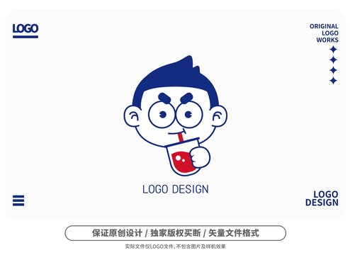 原创卡通男孩logo