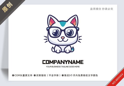 商用原创猫博士设计logo