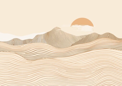 线描山水画装饰画
