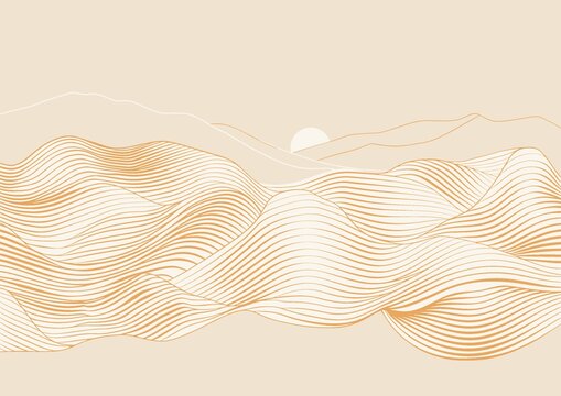 线描山水画