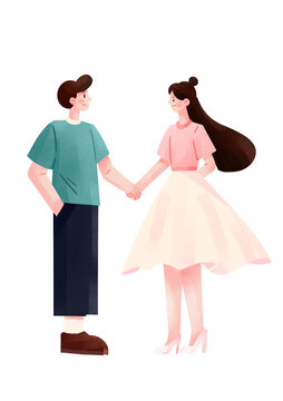 创意七夕情人节手绘插画
