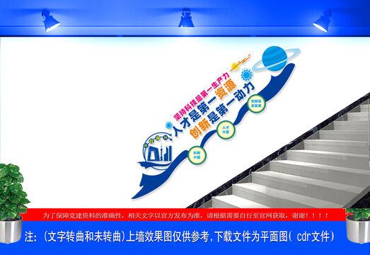 科技是第一生产力楼梯文化墙