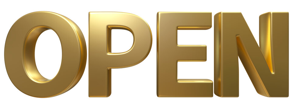 OPEN金色3D立体字