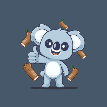 可爱树懒Q版卡通插画