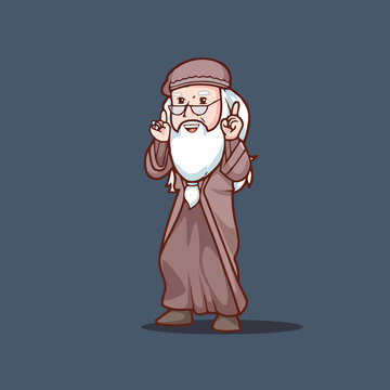 可爱法师Q版卡通插画